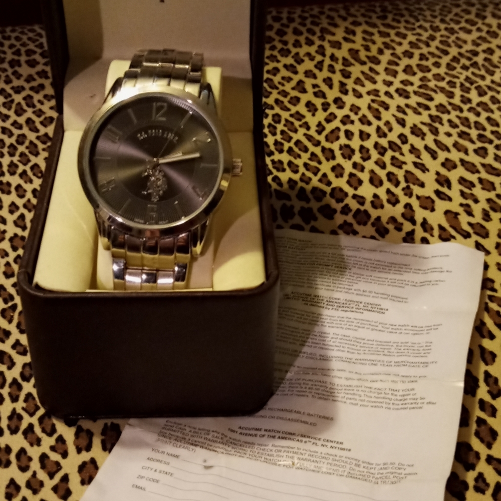 US POLO ASSN. GRAPHITE STAINLESS STEEL WATCH
